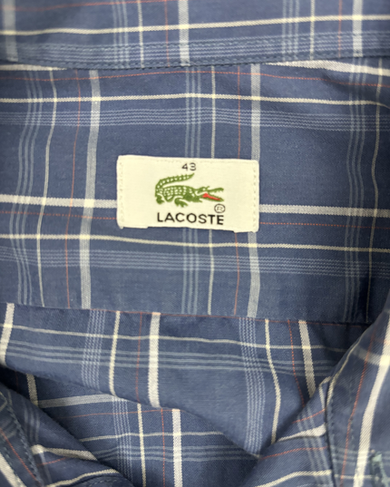 Lacoste Blue Plaid Short Sleeve Shirt - XXL