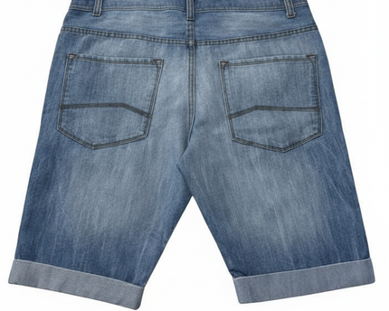 Denim Co Light Wash Cuffed Blue Denim Shorts
