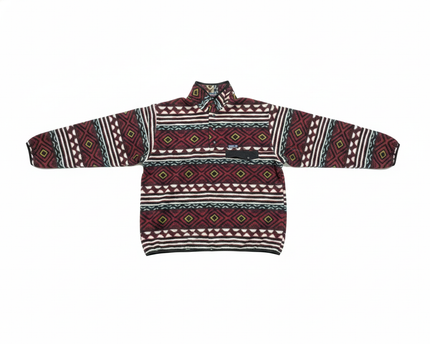 Patagonia Burgundy Geometric Pattern Synchilla Snap-T Fleece Pullover