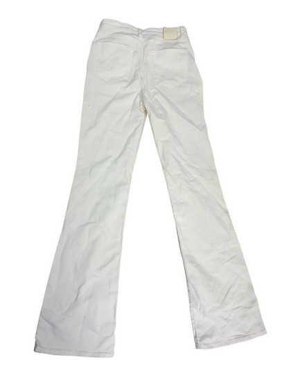 Massimo Dutti White High-Rise Flared Pants – Classic Chic - M