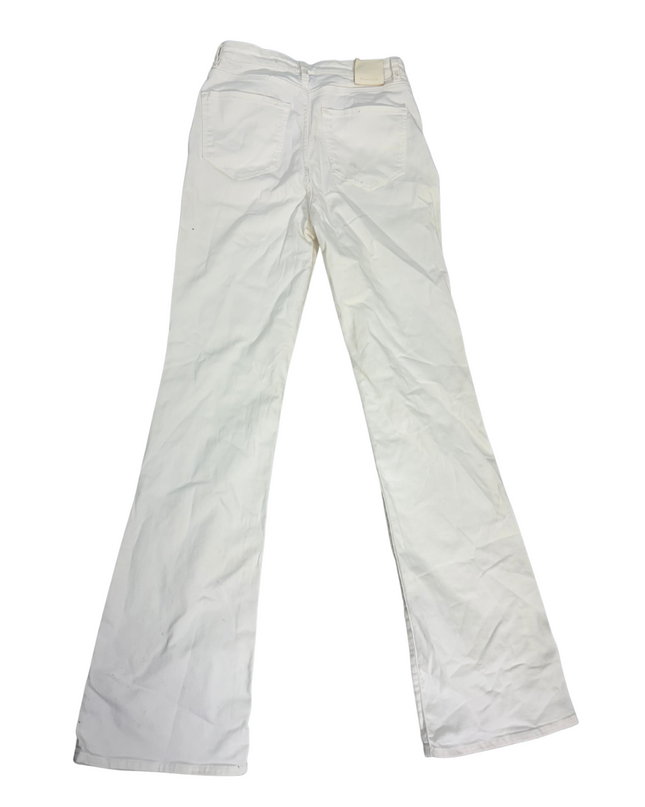Massimo Dutti White High-Rise Flared Pants – Classic Chic - M