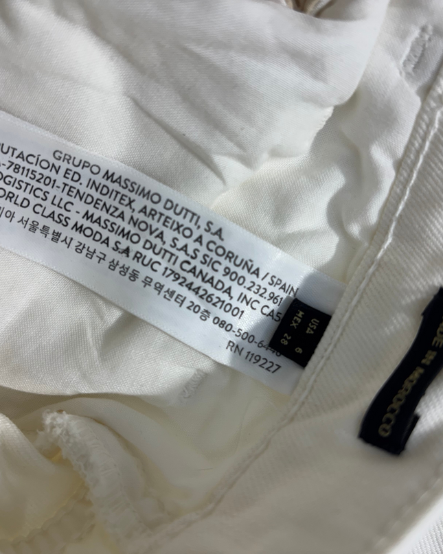 Massimo Dutti White High-Rise Flared Pants – Classic Chic - M