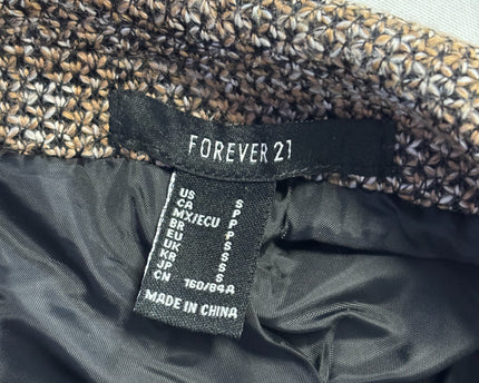 Forever 21 Brown Textured Double-Breasted Winter Coat
