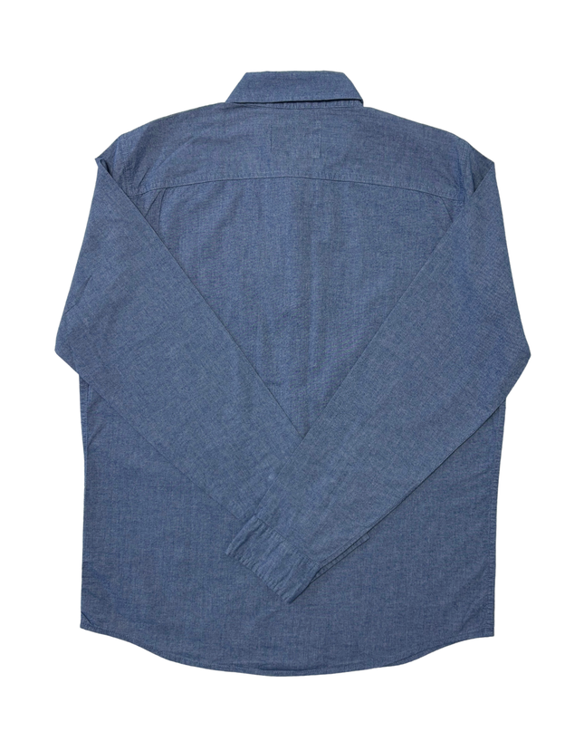 Hollister Stretch Chambray Blue Button-Down Shirt - L