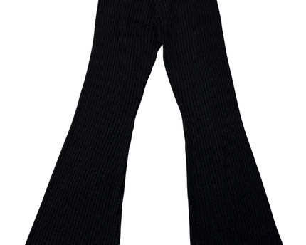 Forever 21 Black Ribbed Knit High-Rise Flare Pants