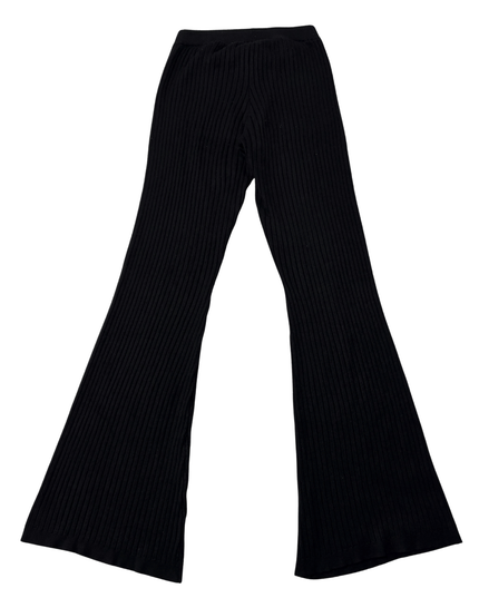 Forever 21 Black Ribbed Knit High-Rise Flare Pants
