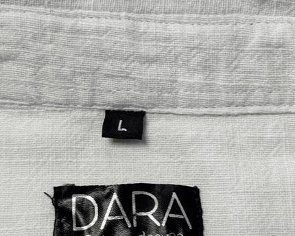 Dara Textured Cotton White Button-Up Shirt