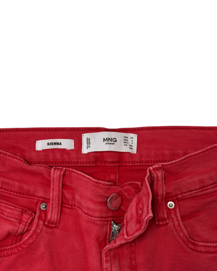 MNG Denim Sienna Red Straight Leg Jeans - XS | Waist: 26"
