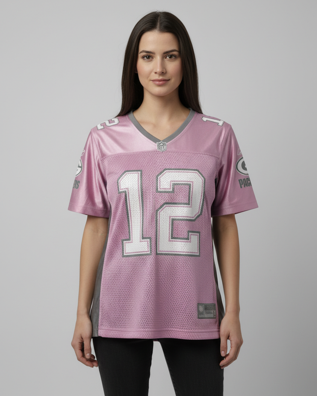 NFL Pink Green Bay Packers #12 Aaron Rodgers NFL Jersey