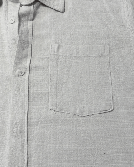 Dara Textured Cotton White Button-Up Shirt