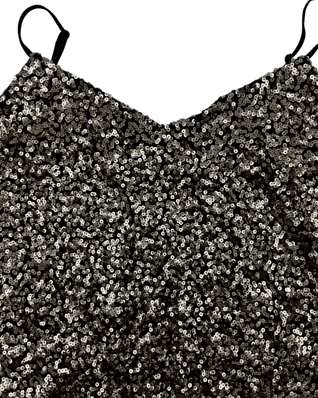 Le Château Black Silver Sequin Cami Top - M