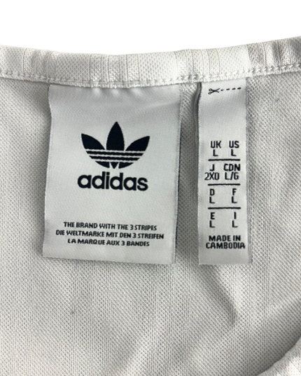 Adidas Originals Trefoil White Mesh Stripe Tank Top - L