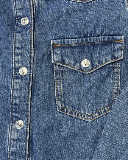 Zara Classic Blue Button-Up Denim Shirt