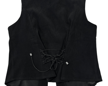 Lambertrand Black with Lace-Up Back Detail Vest