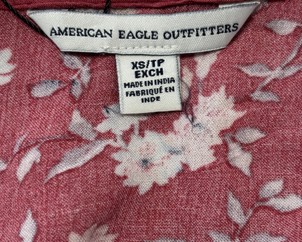 American Eagle Outfitters Floral in Rosewood Ruffle Wrap Dress