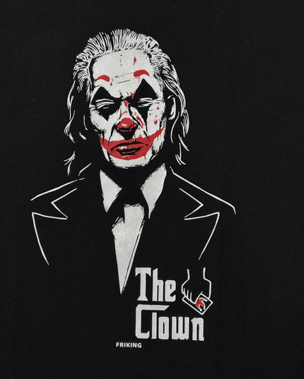 Friking The Clown Joker Parody Black Graphic T-Shirt - XXL