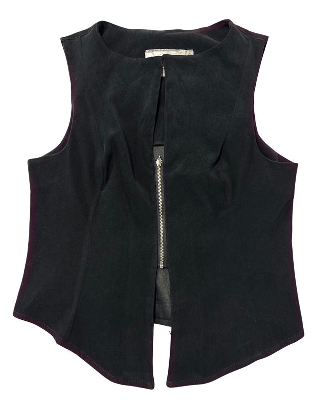 Lambertrand Black with Lace-Up Back Detail Vest