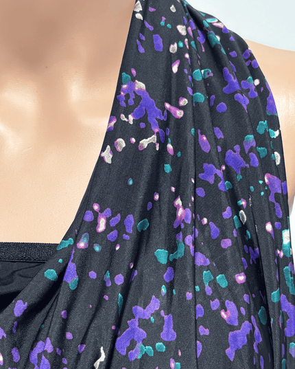 Guess Los Angeles Black Cowl Neck Sleeveless Printed Blouse