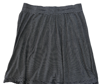 Loft Black & White Striped Flowy Skirt - S