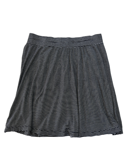 Loft Black & White Striped Flowy Skirt - S