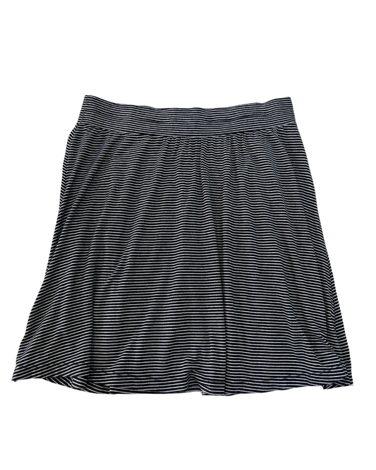 Loft Black & White Striped Flowy Skirt - S