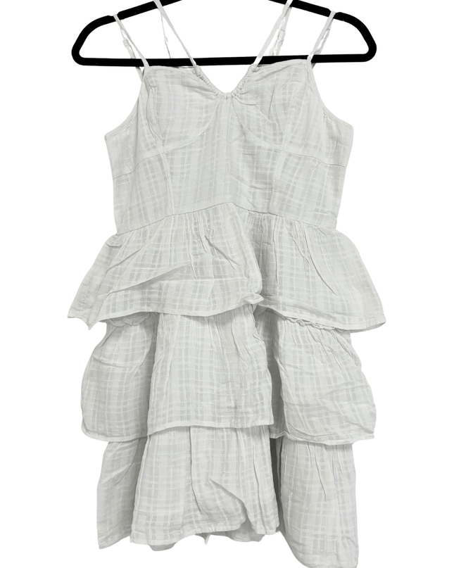 American Eagle White Tiered Smocked Cotton Sundress