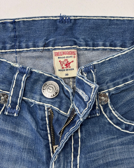 True Religion Brand Jeans Straight Leg Denim - L | Waist: 32"
