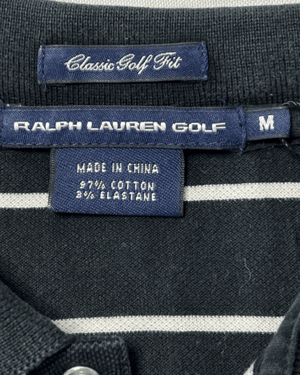 Ralph Lauren Golf Classic Fit Striped Black & White Polo Shirt
