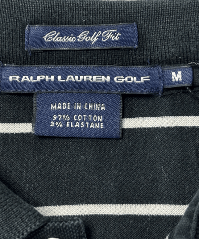 Ralph Lauren Golf Classic Fit Striped Black & White Polo Shirt