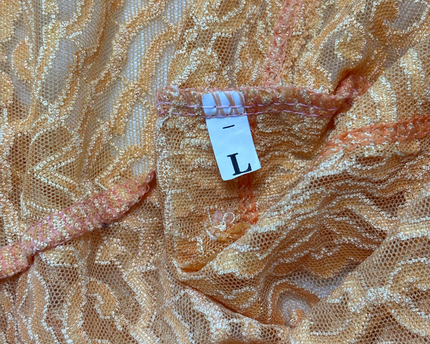Vintage Orange Sheer Lace Plunging V-Neck Y2K Clubwear Halter Dress