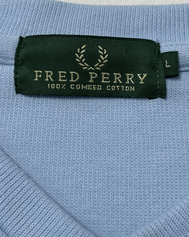 Fred Perry Sky Blue Pastel V-Neck Sweater