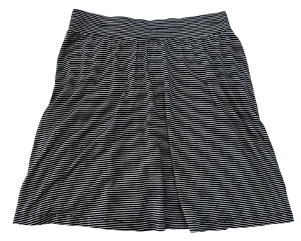 Loft Black & White Striped Flowy Skirt - S
