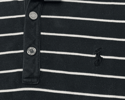 Ralph Lauren Golf Classic Fit Striped Black & White Polo Shirt