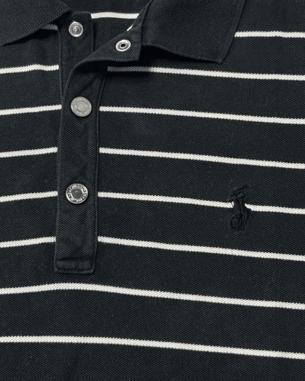 Ralph Lauren Golf Classic Fit Striped Black & White Polo Shirt