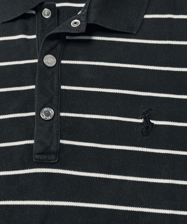 Ralph Lauren Golf Classic Fit Striped Black & White Polo Shirt