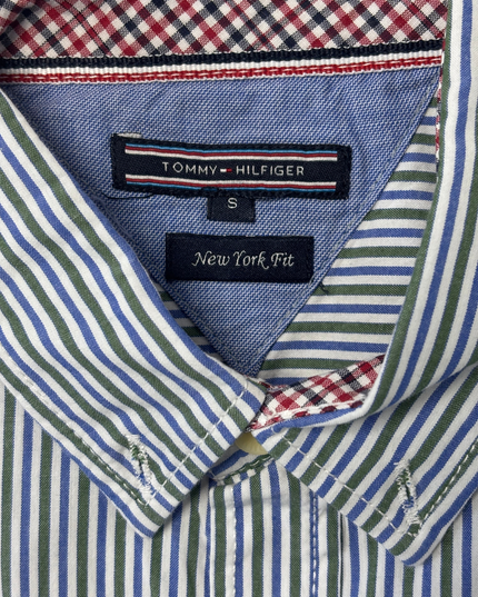 Tommy Hilfiger NY Fit Green & Blue Multi-Stripe Button-Down Shirt