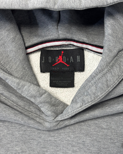 Jordan Gray with Jumpman Logo Pullover Hoodie- L