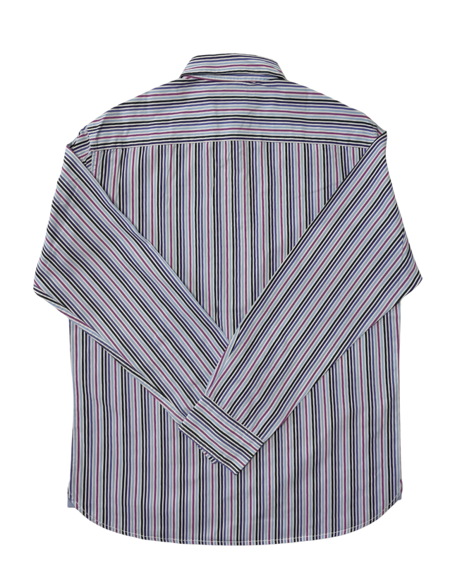 Blue Harbour by M&S Multicolor Vertical Stripe Crest Shirt - M