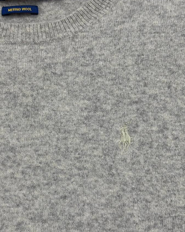 Polo Ralph Lauren Gray Merino Wool Crewneck Sweater