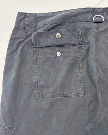 Lady Hathaway Utility Black Cotton Cargo Pants - XXL | Waist: 36"
