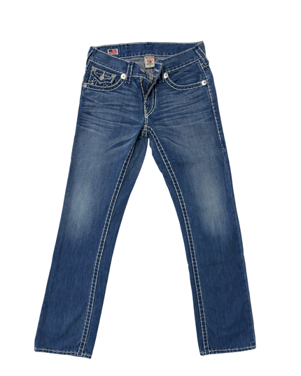 True Religion Brand Jeans Straight Leg Denim - L | Waist: 32"