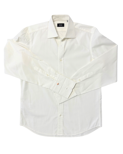 Hugo Boss White Tailored Fit Classic Dress Shirt