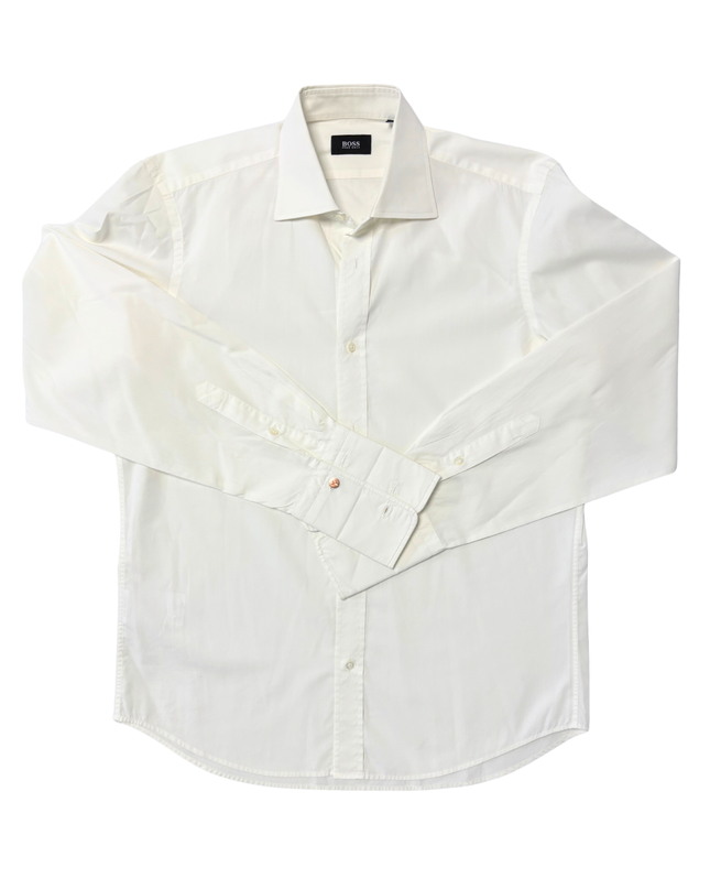 Hugo Boss White Tailored Fit Classic Dress Shirt