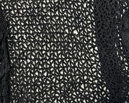 Emotions Black Open Knit Crochet Cardigan coat - XS