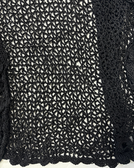 Emotions Black Open Knit Crochet Cardigan coat - XS