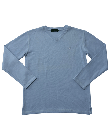 Fred Perry Sky Blue Pastel V-Neck Sweater