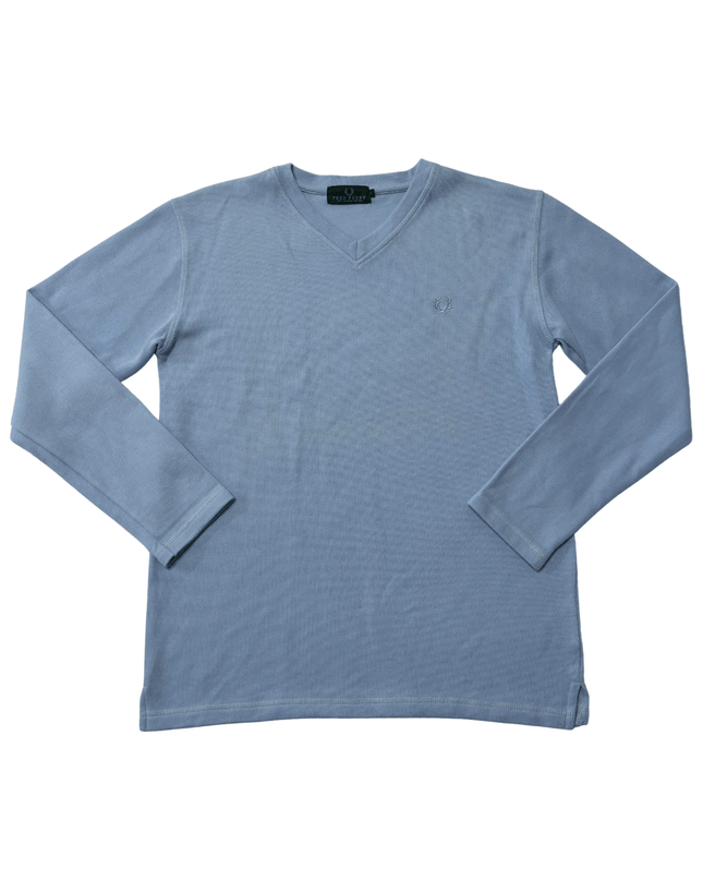 Fred Perry Sky Blue Pastel V-Neck Sweater