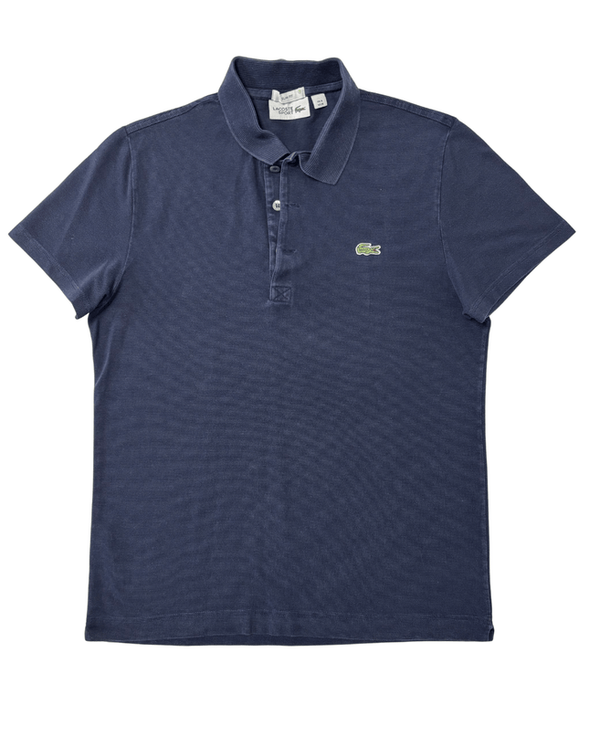 Lacoste Sport Slim Fit Faded Navy Blue Textured Polo Shirt