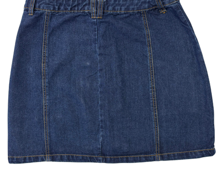 Stradivarius Denim Blue Wash Button-Front Mini Skirt - M | Waist: 30"