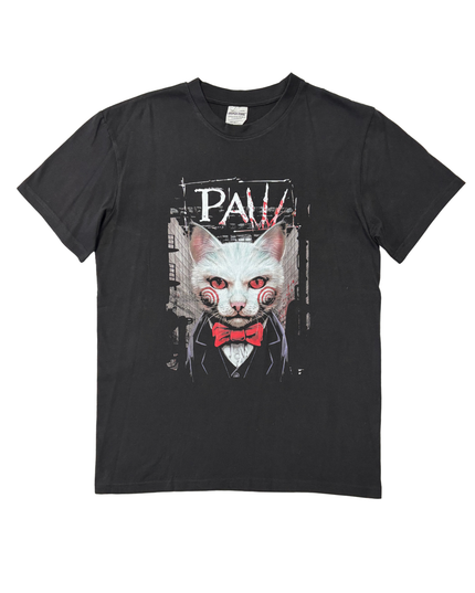 Grindstore Paw Saw Cat Horror Parody Black Graphic T-Shirt - M